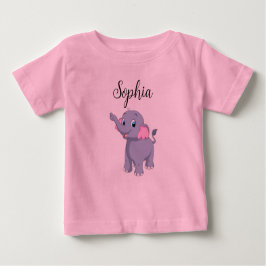 Baby Elephant T-Shirt med Editable Namn