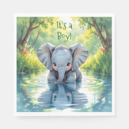 Baby Elephant Theter Baby Shower Pappersservett