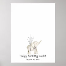 Baby Elephant Thumbprint Guest Bok
