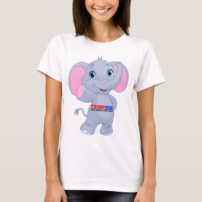 Baby Elephant Trump inför president 2016 T-shirt (Framsida)