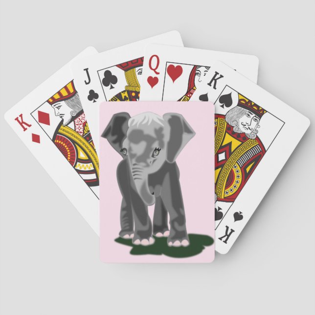 Baby Elephant-uppspelningskort Casinokort (Baksidan)