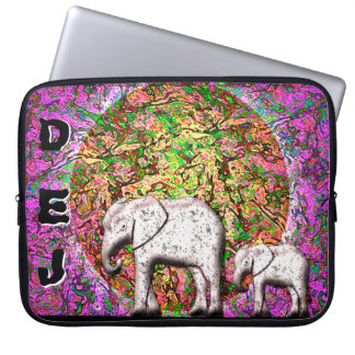 Baby Elephant Walk (monogrammed tillbehörsbag) Laptop Fodral