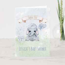 Baby Elephant Watercolor Animals Tack Kort