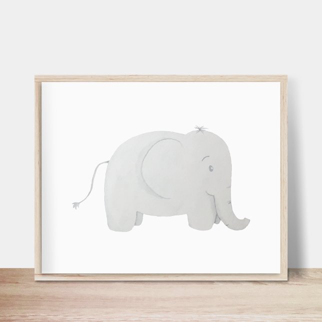 Baby Elephant Watercolor Nursery Poster (Skapare uppladdad)