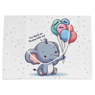 Baby Elephant with Balloons Celebration Gift Bag 