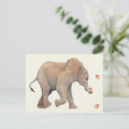 Baby Elephant with cupcakes Postcard Vykort