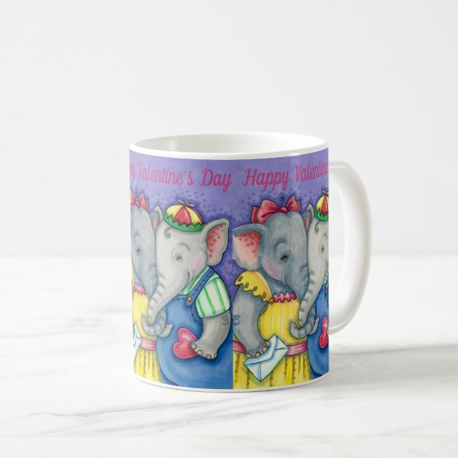 BABY ELEPHANTS FÖRST KÄRLEK, CUTE PACHYDERM FRIEND KAFFEMUGG (Framsida höger)