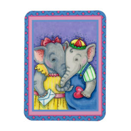 BABY ELEPHANTS FÖRST KÄRLEK, CUTE PACHYDERM FRIEND MAGNET