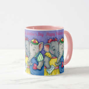 BABY ELEPHANTS FÖRST KÄRLEK, CUTE PACHYDERM FRIEND MUGG