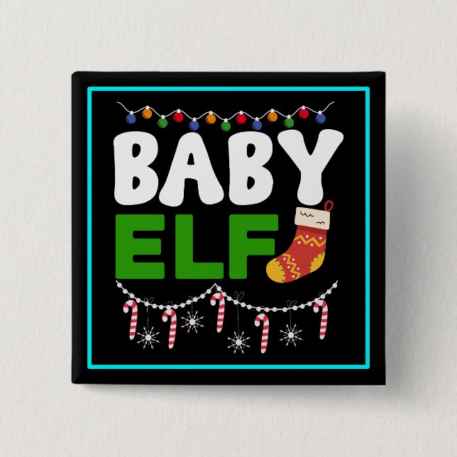 Baby Elf Christmas Holiday Design-84608 Knapp (Framsida)