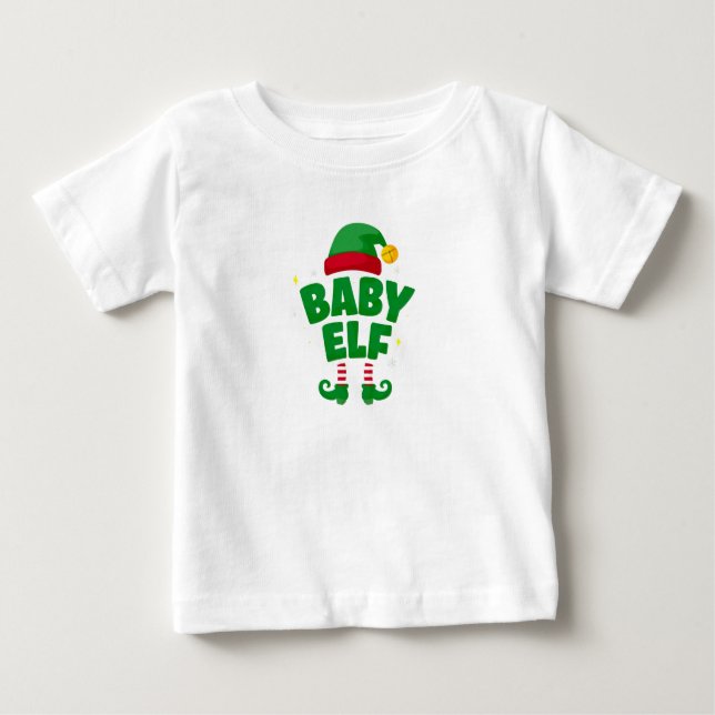 Baby Elf Cute Family Christmas Pajama T Shirt (Framsida)