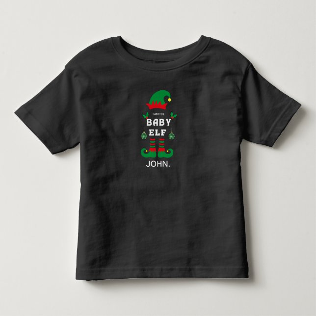 Baby elf-familjens matchande christmas-utrustning  t shirt (Framsida)