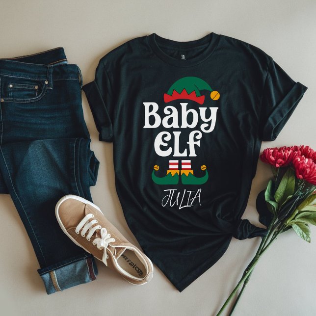 Baby Elf Funny Elf Matching jul Gift T Shirt (Skapare uppladdad)