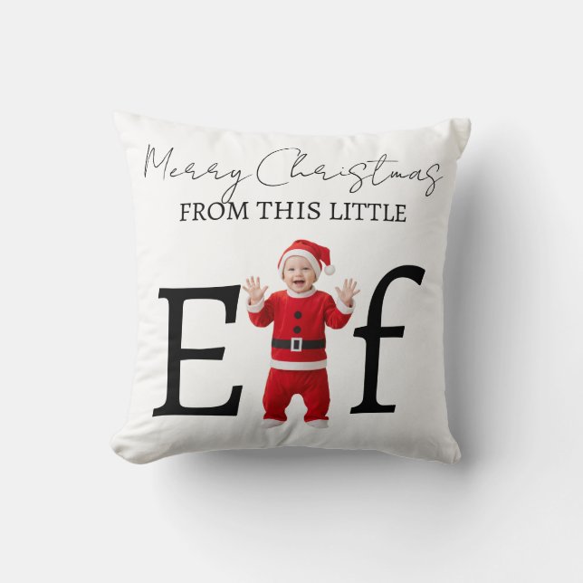Baby Elf Merry Christmas Holiday Gift Kudde (Framsida)