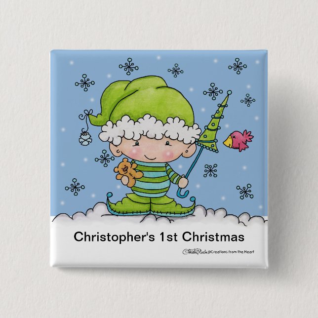 Baby Elf -Personlig !jul Knapp (Framsida)