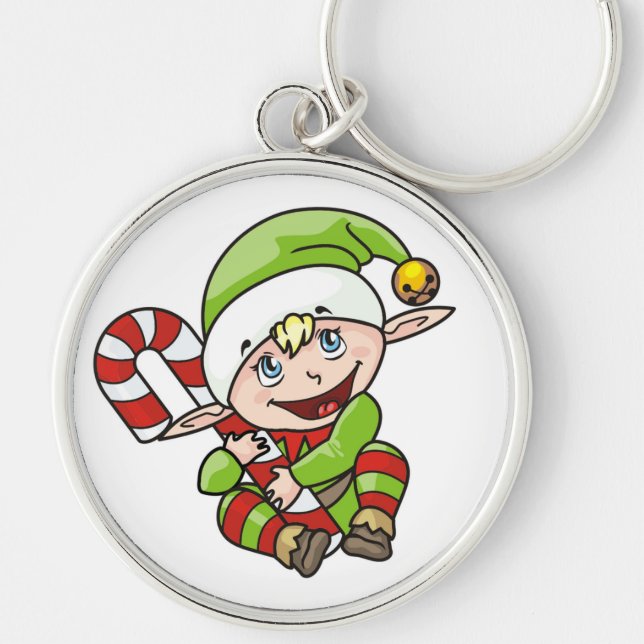 BABY ELF RUND SILVERFÄRGAD NYCKELRING (Framsidan)