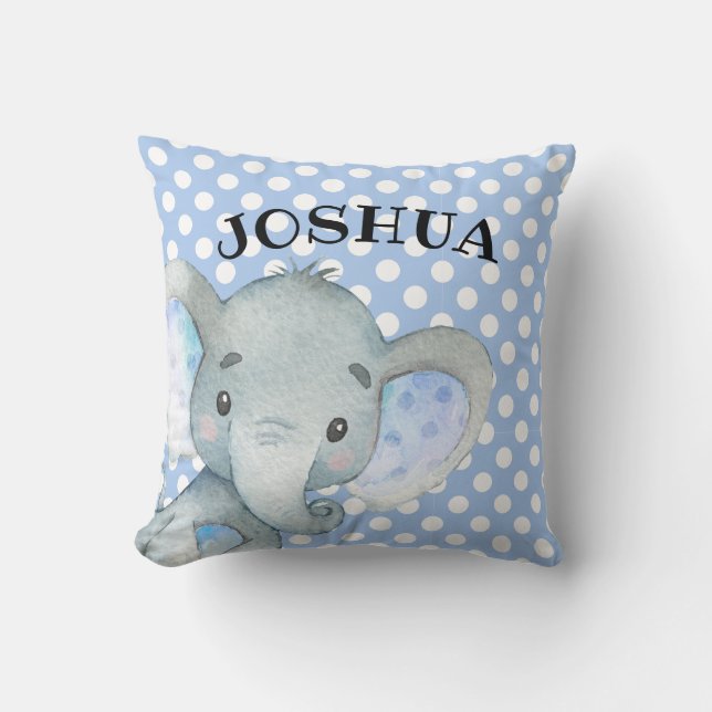 Baby elfenben Personlig Cute Polka Dot Namn Kudde (Framsida)