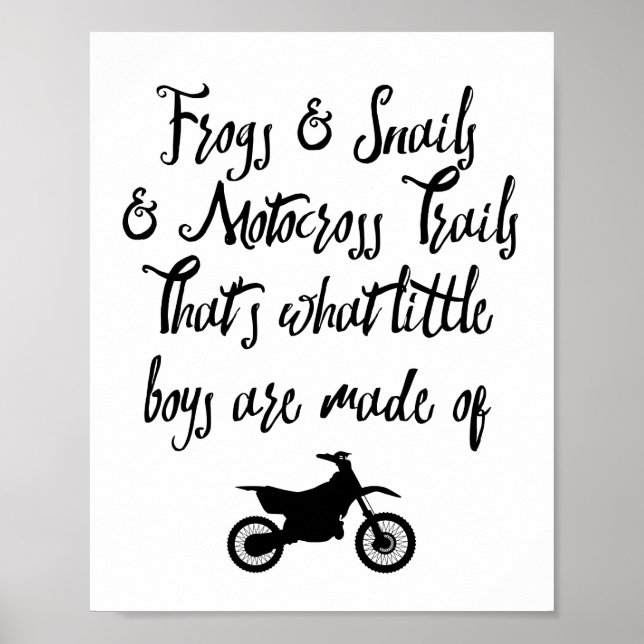 Baby eller Småbarn Nursery Motocross Dirtcycle Skr Poster (Framsidan)