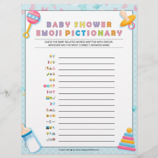 Baby Emoji Pictionary [Baby Basics Blue] Brevhuvud (Framsida)