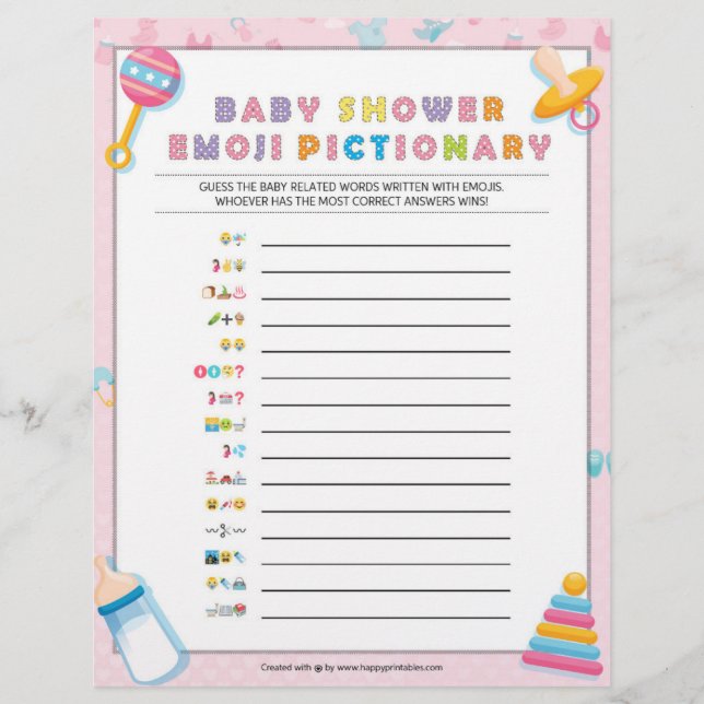 Baby Emoji Pictionary [Baby Basics Rosa] Brevhuvud (Framsida)