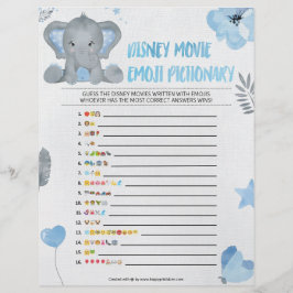 Baby Emoji Pictionary [Baby Elephant [Blue] Brevhuvud