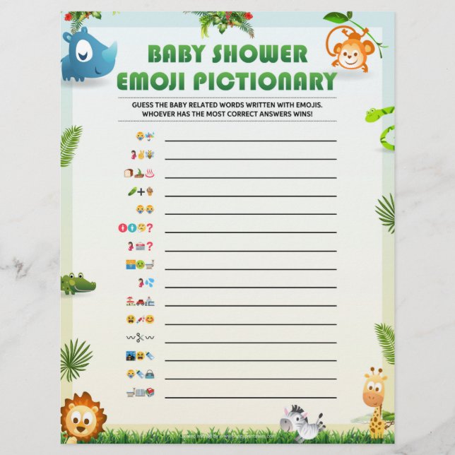 Baby Emoji Pictionary [djurtema] Brevhuvud (Framsida)