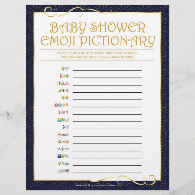 Baby Emoji Pictionary [Golden Blue] Brevhuvud (Framsida)