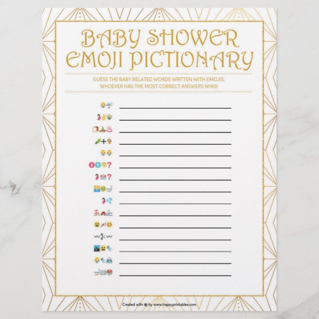 Baby Emoji Pictionary [Golden Linjer] Brevhuvud (Framsida)