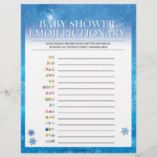 Baby Emoji Pictionary [Snöblått] Brevhuvud