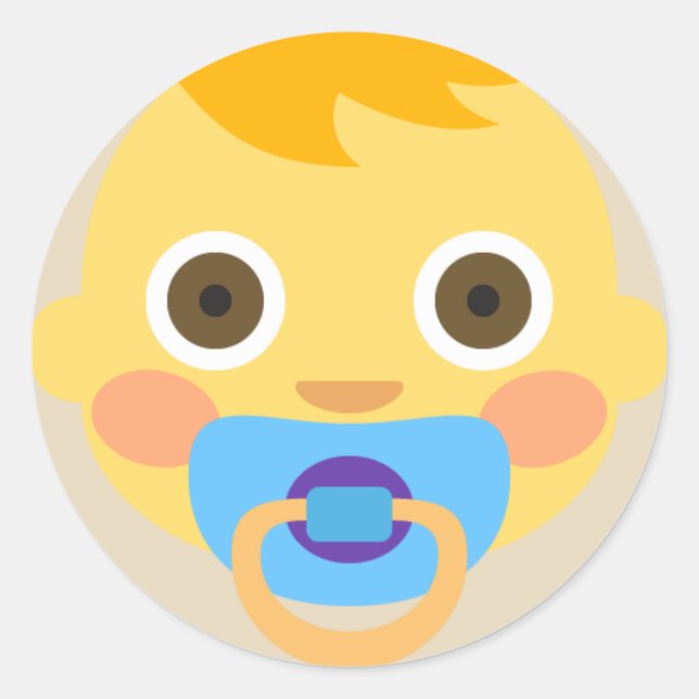 Baby Emoji Runt Klistermärke (Framsida)