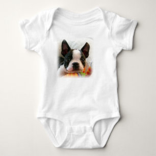 Baby en bietranka med den Boston Terriervalpen T-shirt
