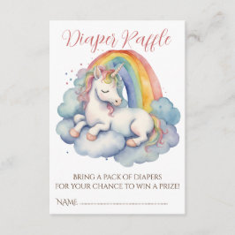Baby Enhörning Flick Babyfirande Blöja Lotteri Tilläggskort