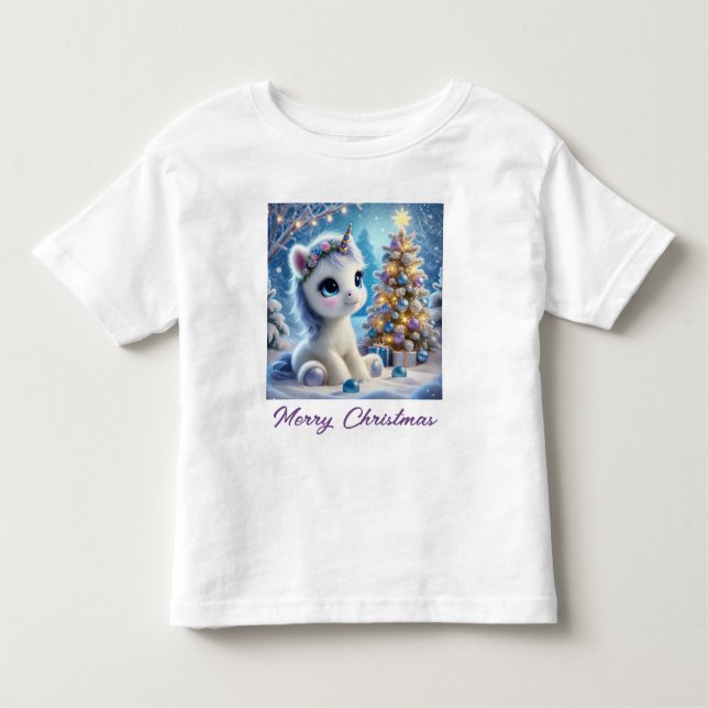 Baby Enhörnings Första Jul  T Shirt (Framsida)