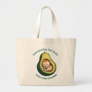 Baby Essentials Purrparing Avocado Cat Tote Bag Jumbo Tygkasse