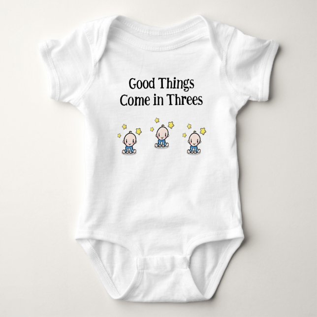 baby ett biet för triplets, triplets-presentidé. t shirt (Framsida)