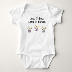 baby ett biet för triplets, triplets-presentidé. t shirt