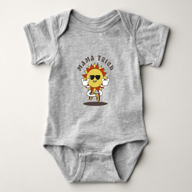 Baby ett biet "mamma försökte" t shirt (Framsida)