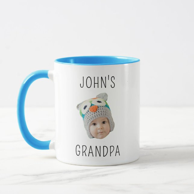 Baby Face Dady Gift Grandma Birthday Custom Face  Mugg (Vänster)
