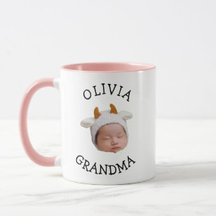 Baby Face Pappa Present Mormor Födelsedag Anpassat Mugg