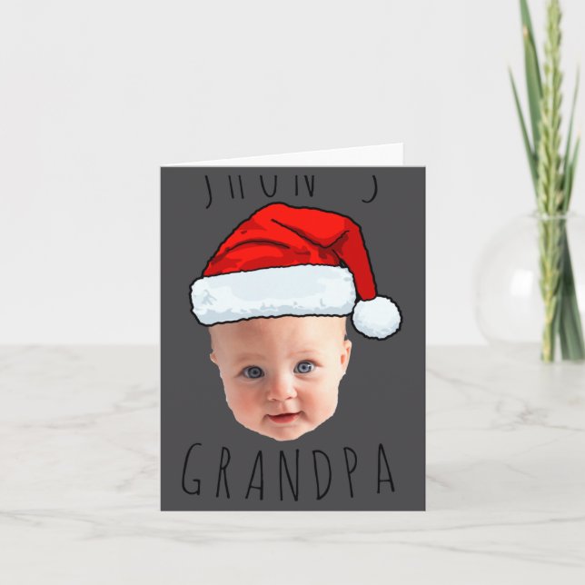 Baby Face Santa Hat Christmas Photo _1  Kort (Framsida)