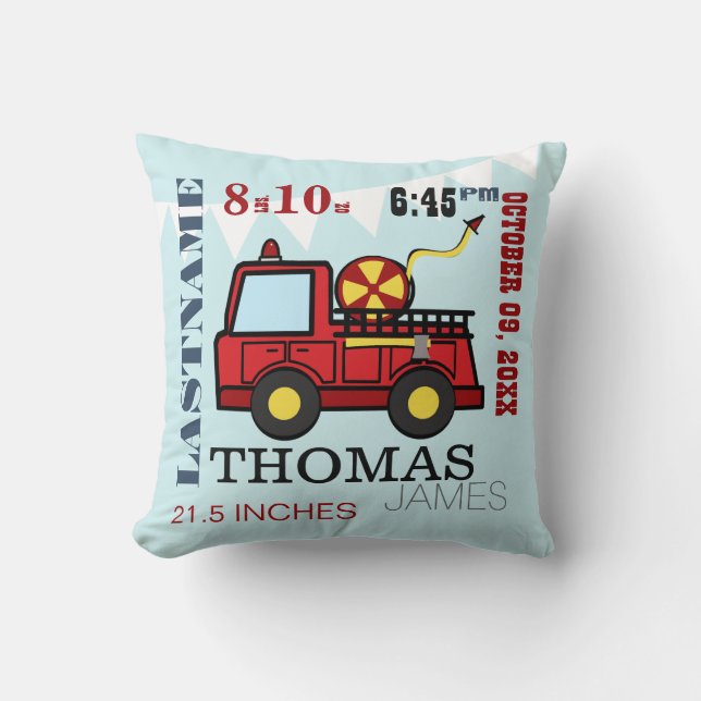 Baby fågelstat Brand Lastbil Kudde (Framsida)