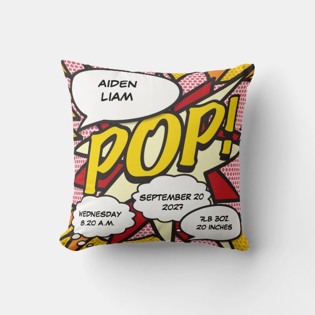 Baby fågelstatus Tecknad Bok pop Art Keepy Kudde (Framsida)
