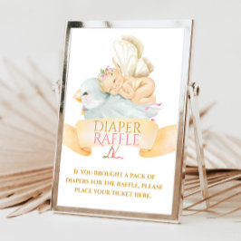 Baby Fairy and Bird Diaper Raffle Sign Inbjudningar