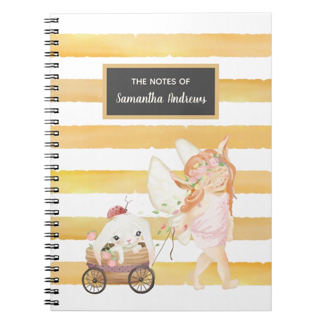 Baby Fairy and Bunny Magic Notebook Anteckningsbok (Framsidan)