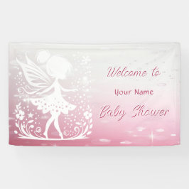 Baby Fairy Blommigt Shower Banner