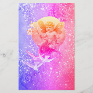 BABY FAIRY,DOVES,BLUE LILA ROSA SPARKLES,Fantasy Brevpapper