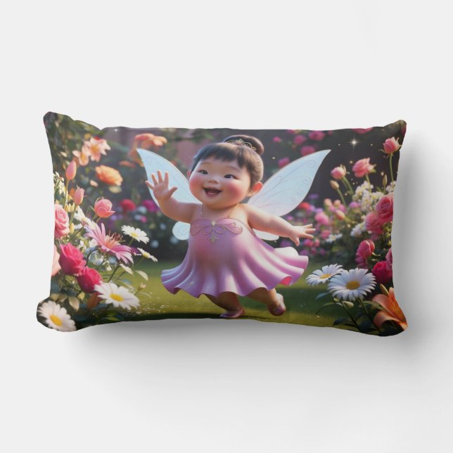 Baby Fairy Hälsning Lumbarkudde (Framsida)