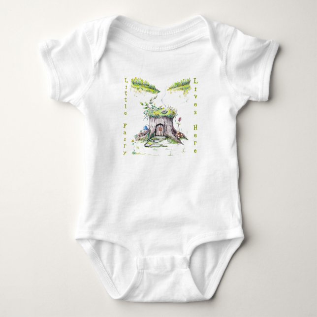 Baby Fairy House Bodysuit T Shirt (Framsida)