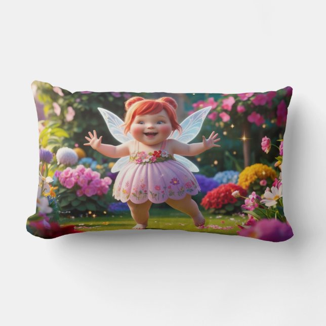 Baby Fairy sprinkling det med Kärlek Lumbarkudde (Framsida)