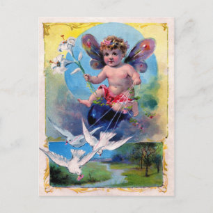 BABY FAIRY WITH DOVES VYKORT